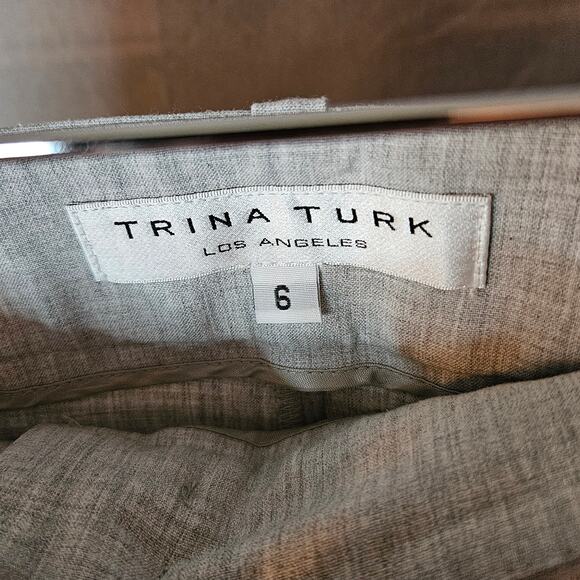 Trina Turk - Gray Cropped Trousers Size 6 - Picture 5 of 9